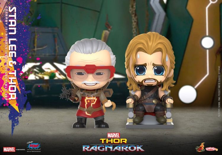 Thor: Ragnarok Cosbaby (S) mini figurky Stan Lee & Thor 10 cm - Kliknutím na obrázek zavřete