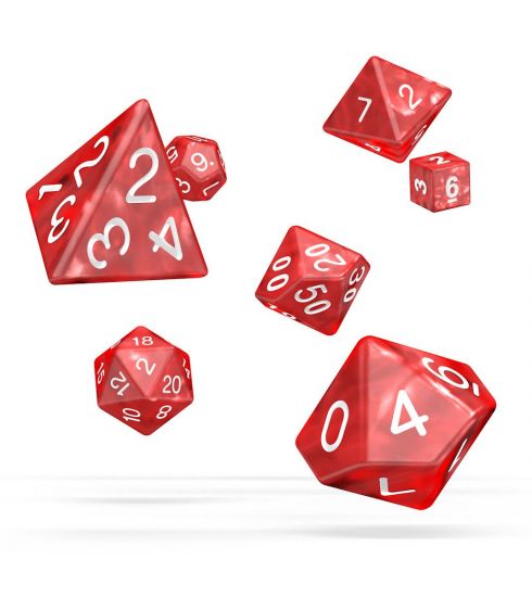 Oakie Doakie Dice RPG Set Marble - Red (7) - Kliknutím na obrázek zavřete