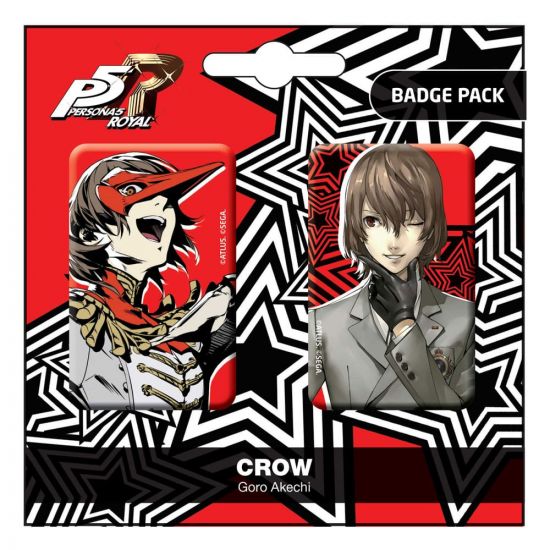 Persona 5 Royal sada odznaků 2-Pack Crow / Goro Akechi - Kliknutím na obrázek zavřete