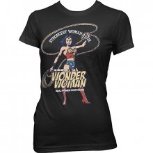 Černé Dámské tričko Wonder Woman Strongest Woman Alive
