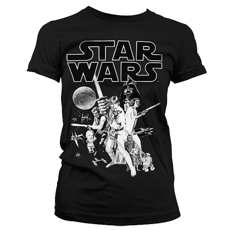 Star Wars černé dámské tričko Classic Poster