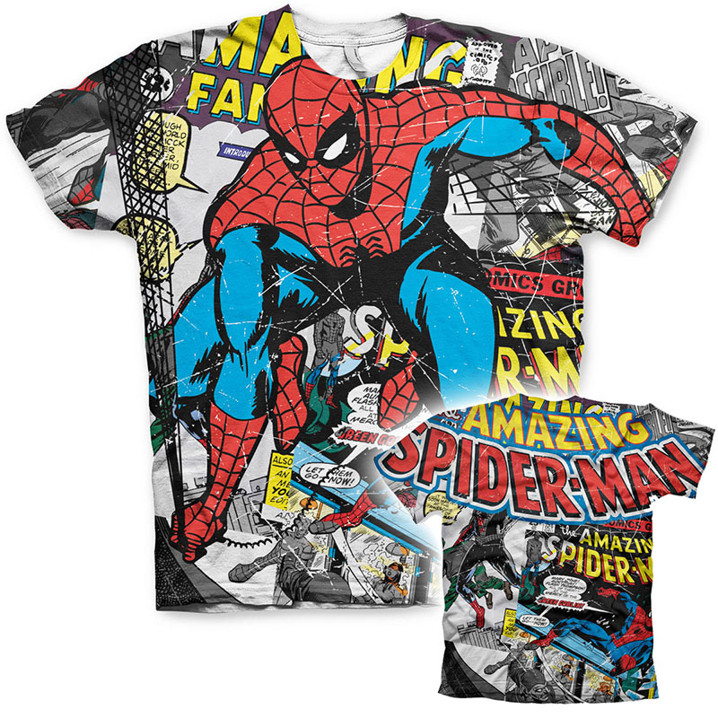 Marvel tričko s potiskem Allover Spider-Man Comic