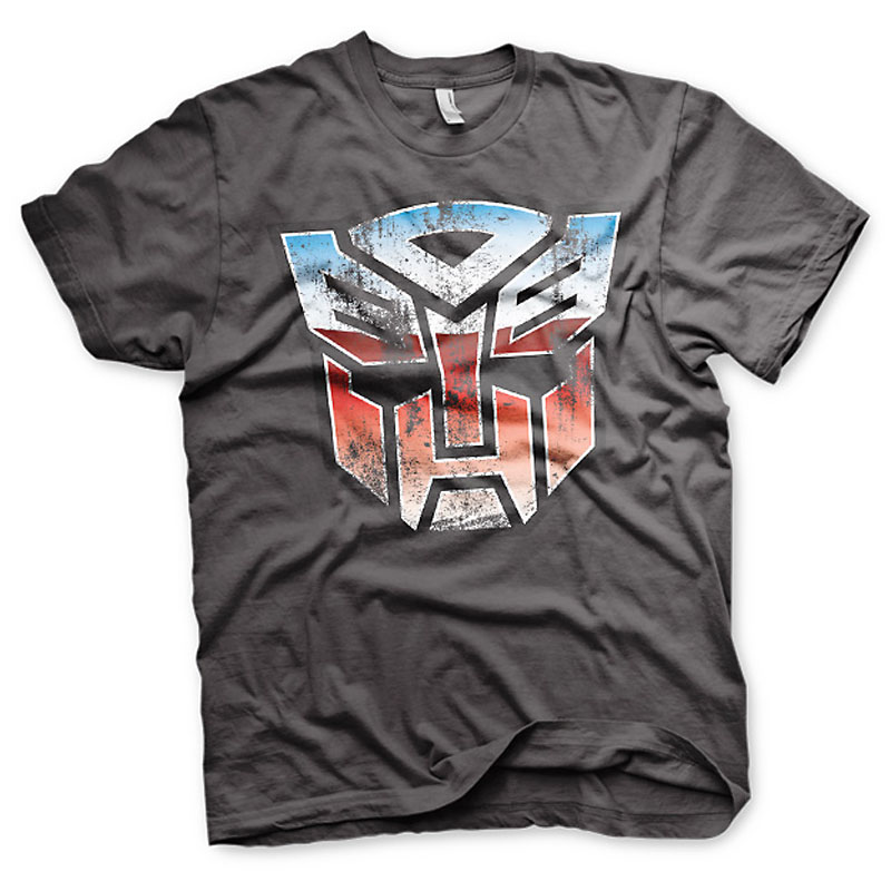 Transformers pánské tričko Autobot Distressed Shield tmavě šedá