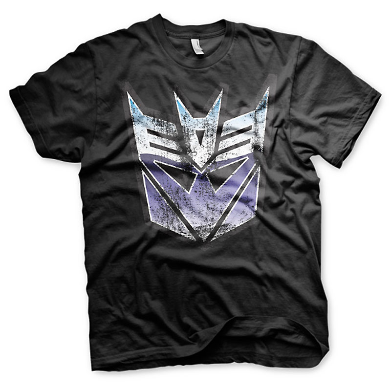 Černé pánské tričko Transformers Decepticon Distressed Shield