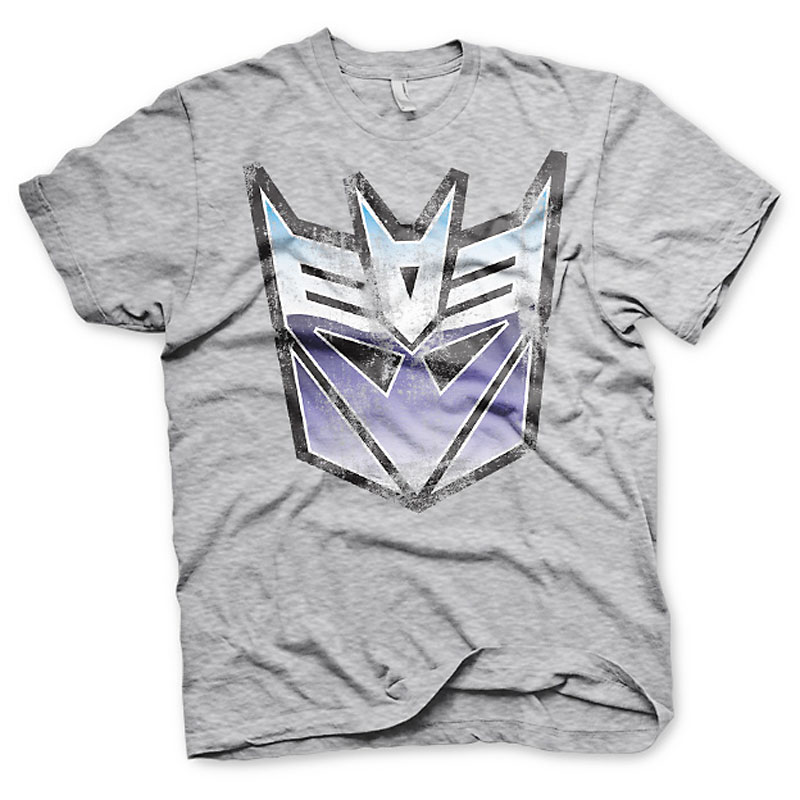 Šedé pánské tričko Transformers Decepticon Distressed Shield