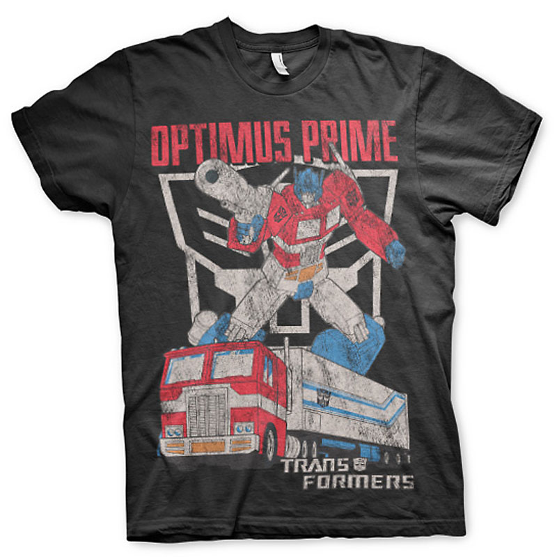 Transformers pánské tričko Optimus Prime Distressed Černé