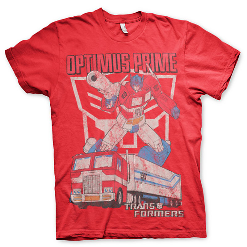 Transformers pánské tričko Optimus Prime Distressed Červené