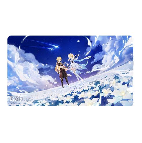 Genshin Impact Twin Stars on Floral Sea Mousepad Traveler - Aeth - Kliknutím na obrázek zavřete