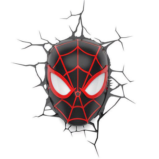 Marvel 3D LED osvětlení Spider-Man Miles Morales Face 3D - Kliknutím na obrázek zavřete