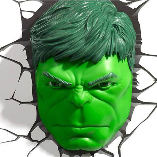 Marvel 3D LED osvětlení Hulk Face 3D - Kliknutím na obrázek zavřete