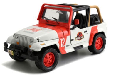 Jurassic World kovový model 1/24 1992 Jeep Wrangler - Kliknutím na obrázek zavřete