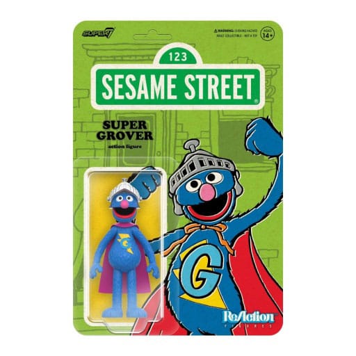 Sesame Street ReAction Akční figurka Wave 03 Super Grover 10 cm - Kliknutím na obrázek zavřete