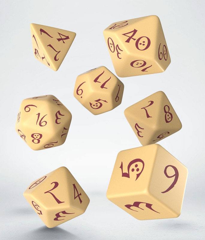 Classic RPG Dice Set beige a burgundy (7)